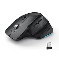 Ergonomic Wireless Mouse RGB Backlit, Jiggler Mouse with Zoom Mode, Undetectable Automatic Mouse Mover, Rechargeable Cordless USB Magnifier Mouse for Laptop, Desktop, MacBook (Black)