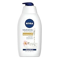 Nivea Nourishing Botanical Blossom Moisturizing Body Wash for Dry Skin, 30 Fl Oz Pump Bottle