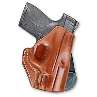 Premium Leather OWB Paddle Holster with Open Top Fits, Smith Wesson M&P Shield 9mm 3.1'', Right Hand Draw, Brown Color #1131#