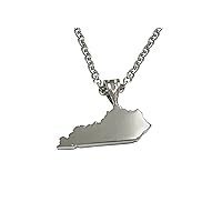 Kentucky State Map Shape Pendant Necklace