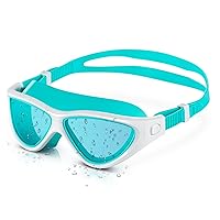 portzon Swimming Goggles Anti Fog Swimming Goggles Clear No Leaking,Crystal Green,One Size