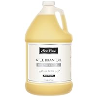 Bon Vital' Rice Bran Oil, 100% Pure and Cold Pressed Carrier Oils for Diffusers, Professional Massage Oil, Best Beauty Secret for Soft & Smooth Skin, Moisturizer & Sore Muscle Relief, 1 Gallon Bottle