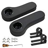Armrest with Cup Holder for Golf Cart Rear Seat Kit Round Tube 1 1/4 Inch, No Drilling Required Flipping Arm Rest for Icon/Advanced EV