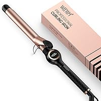 Curling Iron 1 Inch Barrel, Long Barrel Curling Wand for Hair, Ceramic Tourmaline Hair Curling Iron Dual Voltage