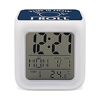 This is How I Roll Physics Alarm Clock Cube Digital Clock 7 Colors Change Alarm Clock with LED LCD for Bedrooms