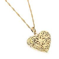 24K Gold Pendant Fashion Cute Heart Pendant Chain