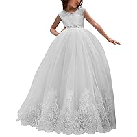 Flower Girl Dress for Wedding Kids Lace Pageant Ball Gowns