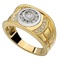 Moissanite Gold Vermeil Solid 925 Sterling Silver Hip Hop Ring - Men's Real Moissanite Ring - 0.5ct Vvs D Moissanite - Nice Men's Pinky Ring Or Any Finger Bling