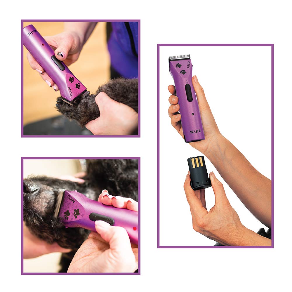 WAHL Professional Animal Arco Pet, Dog, Cat, and Horse Cordless Clipper Kit, Purple (8786-1001)