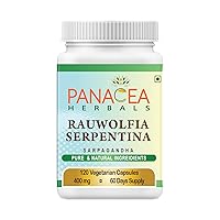 Panacea Herbals Rauwolfia Serpentina Capsules (120 Count 400mg Veg Caps) Sarpagandha Vati, Indian Snakeroot Supplement