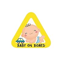 Baby on Board Sticker Sign for The car. Yellow Adhesive Vinyl Also for Motorcycles. 15 x 13'7 cm. (1. Baby)