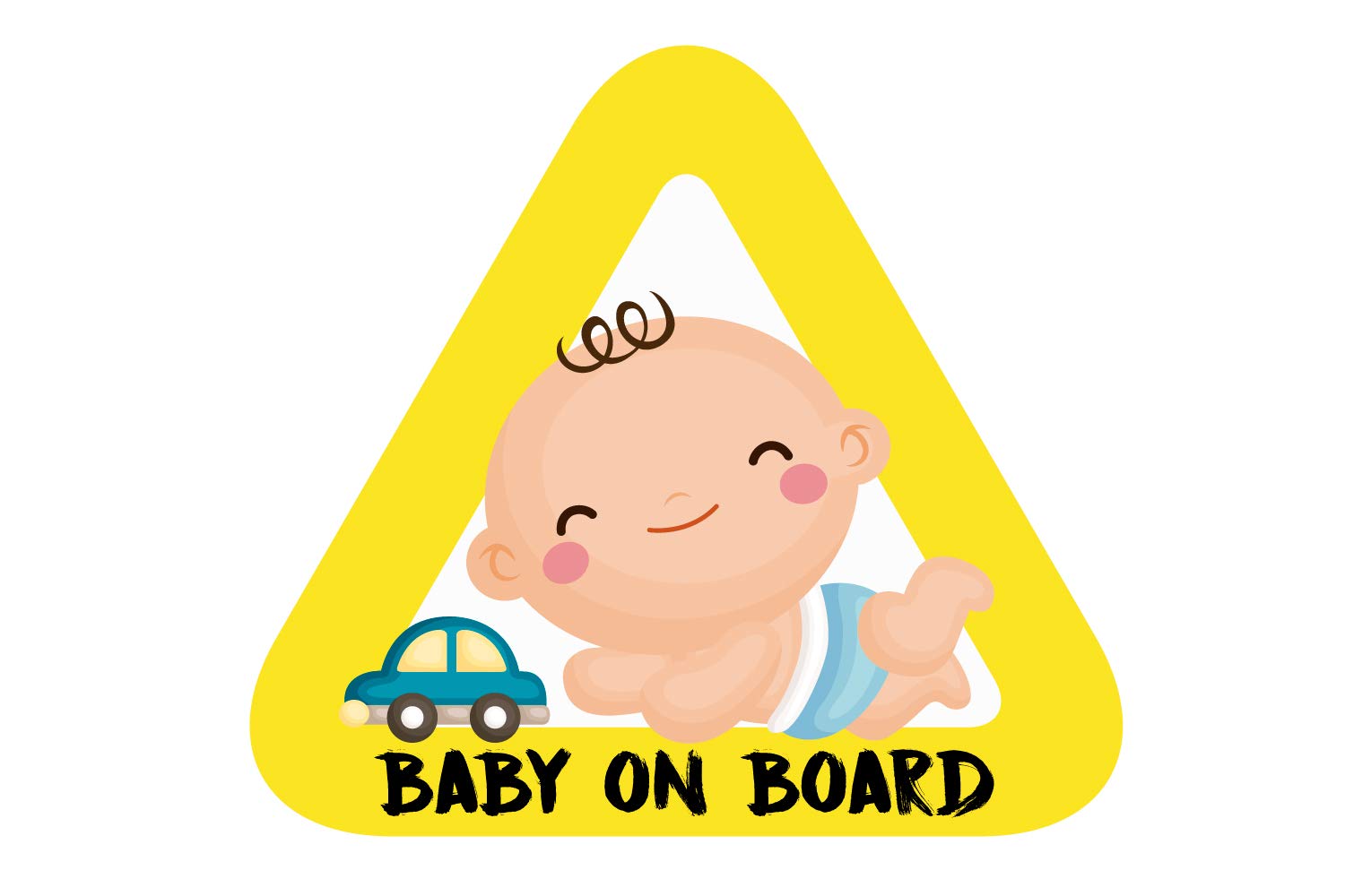 Baby on Board Sticker Sign for The car. Yellow Adhesive Vinyl Also for Motorcycles. 15 x 13'7 cm. (1. Baby)