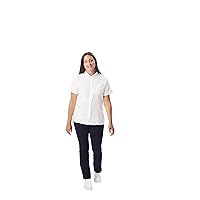 French Toast Women's Oxford Button-Down Collar Blouse with Short Sleeves