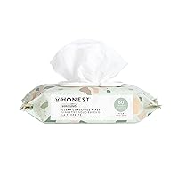 The Honest Company Clean Conscious Unscented Wipes | Over 99% Water, Compostable, Plant-Based, Baby Wipes | Hypoallergenic for Sensitive Skin, EWG Verified | Geo Mood, 60 Count