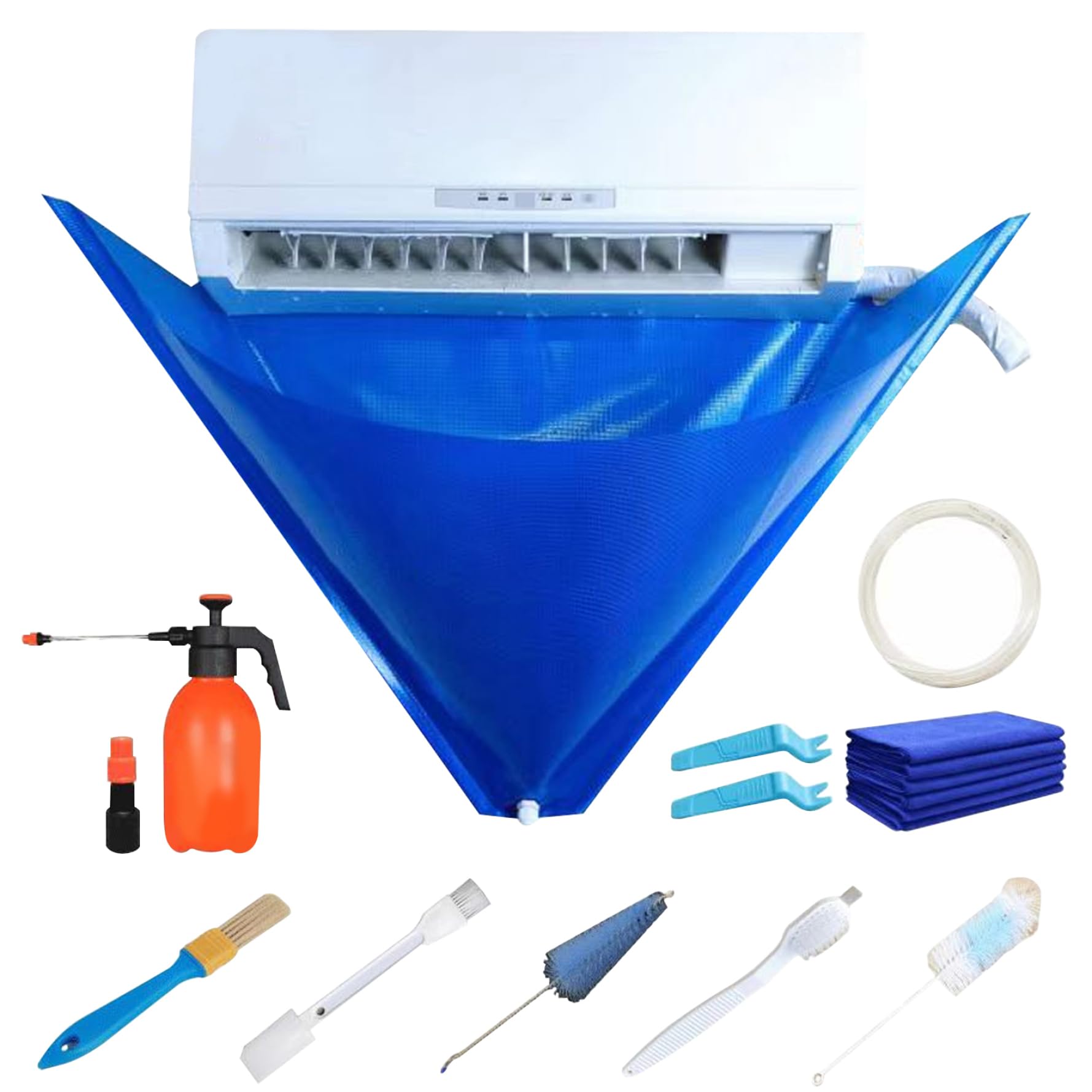 Air Conditioner Cleaning Kit, Air Conditioner Cleaning Kit for 37-45in 12PCS Waterproof Wall Mounted Air Conditioner Bag with Drain Outlet Pipe Minisplit Cleaning Kit