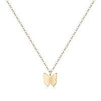 TINGN Initial Butterfly Necklace for Girls, 14K Gold Filled Dainty Butterfly Pendant Choker Necklace Letter Initial Butterfly Necklace Personalized Butterfly Jewelry Gifts for Women Girls Gifts
