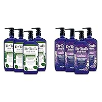 Dr Teal's Body Wash with Pure Epsom Salt, Relax & Relief with Eucalyptus & Spearmint & Body Wash with Pure Epsom Salt, Sleep Blend with Melatonin