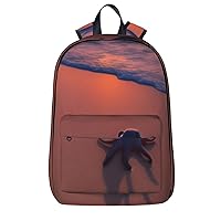 Octopus Beach Sunset Backpack Printing Backpack Light Casual Backpack Capacity 16 Inch With Laptop Compartmen