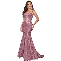 Mermaid Prom Dresses 2024 Sequin Long Evening Dresses for Women 2024