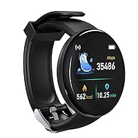 D18S Bt4.0 Smart Sport Watch - 1.44inch Upgraded Screen, IP65 Waterproof Watch, Sleep Heart Rate Monitor Message Caller Id Watch Black