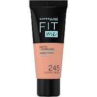 Maybelline Fit Me Foundation, Medium Coverage, Blendable With a Matte and Poreless Finish, For Normal to Oily Skin, Shade: 245 Classic Beige, 30ml