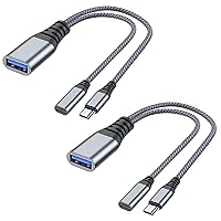 AreMe 2 Pack OTG Cable Adapter for Fire TV Stick 4K, Powered Micro USB to USB OTG Cable for Android Phone Tablet and More Host Devices with Micro USB (Grey)