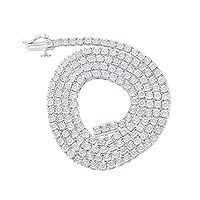 10K White Gold Mens Diamond 18-inch Stylish Link Chain Necklace 1 Ctw.