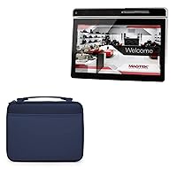 BoxWave Case Compatible with Magtek DynaGlass - Hard Shell Briefcase, Slim Messenger Bag Briefcase Cover Side Pockets for Magtek DynaGlass - Navy