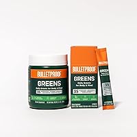 Bulletproof Greens, 8.4 Ounces, Daily Greens Powder, and 15 Count Greens Packets Bundle
