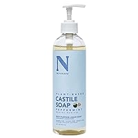 Dr. Natural Castile Liquid Soap, Peppermint, 16 oz - Plant-Based - Made with Organic Shea Butter - Rich in Coconut and Olive Oils - Sulfate and Paraben-Free, Cruelty-Free - Multi-Purpose Soap