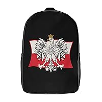 Polish Eagle Flag Casual Backpack Fashion Shoulder Bags Adjustable Daypack for Work Travel Study