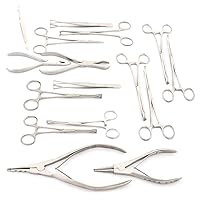 SET 16 PIECES BODY EAR LIP PIERCING FORCEPS PLIERS CLAMPS TOOLS