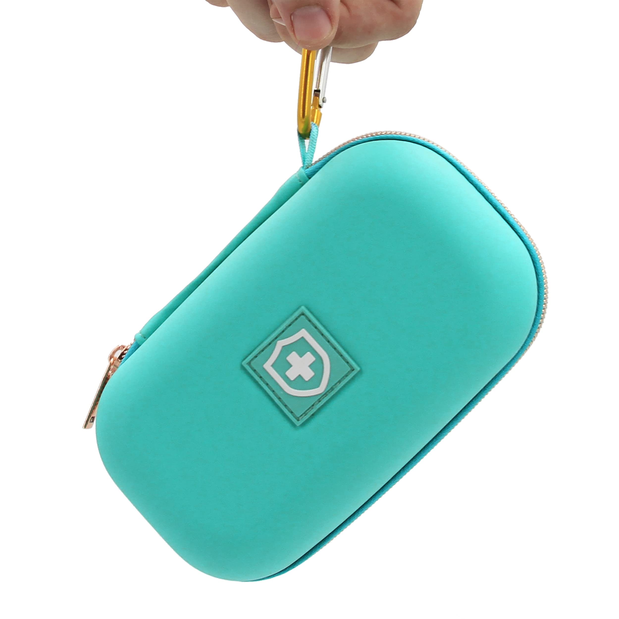 CASEMATIX Turquoise Asthma Inhaler Case for Travel Fits Spacer , Mask and Accessories, Includes Case Only