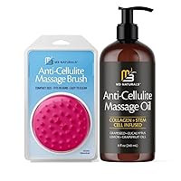 Anti Cellulite Massage Oil and Silicone Brush Bundle