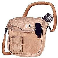 Never Issued 2 Qt OD Canteen with 2 Qt Desert Canteen Cover, Plastic