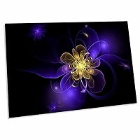 Image of Beautiful Purple Fractal with Gold Center... - Desk Pad Place Mats (dpd-348397-1)