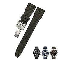 20mm 21mm 22mm Nylon Calfskin Watchband Fit For IWC Big Pilot IW377714 Mark18 SPITFIRE Nylon Real Leather Strap