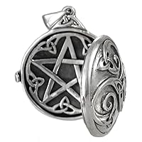 Sterling Silver Celtic Swirl with Hidden Pentacle Pentagram Locket