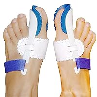 Valgus Bunion Corrector Orthotics Feet Bone Thumb Adjuster Correction Pedicure Sock Straightener Bunion Splint for Bunions For Crooked Toes Alignment Pain Relief (Style2：Blue white)