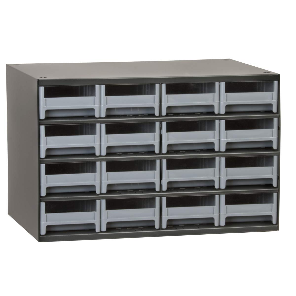 Akro-Mils 19416 Steel Parts Garage Storage Cabinet Organizer for Small Hardware, Nails, Screws, Bolts, Nuts, and More, 17-Inch W x 11-Inch D x 11-Inch H, 16-Drawer, Gray Cabinet/Gray Drawers