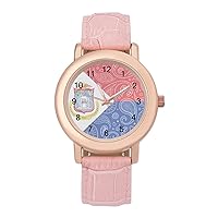 Paisley and Dutch Saint Martin Flag Casual Watches for Women Classic Leather Strap Quartz Wrist Watch Ladies Gift