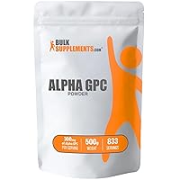 BULKSUPPLEMENTS.COM Alpha GPC Powder - Choline Supplements, Alpha GPC Choline, Alpha GPC 300mg - Acetylcholine Supplements, Brain Supplements - Gluten Free, 600mg per Serving, 500g (1.1 lbs)