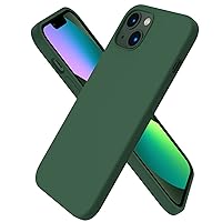 ORNARTO Compatible with iPhone 13 Case 6.1, Slim Liquid Silicone 3 Layers Full Covered Soft Gel Rubber Case Cover 6.1 inch-Clover Green