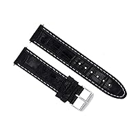 Ewatchparts 18MM GENUINE LEATHER WATCH BAND STRAP COMPATIBLE WITH IWC PILOT PORTUGUESE TOP GUN BLACK WS