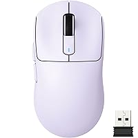 X3 Lightweight Wireless Gaming Mouse with Tri-Mode 2.4G/USB-C Wired/Bluetooth,Up to 26K DPI, PAW3395 Optical Sensor,Kailh GM8.0 Switch,5 programmable buttons for PC/Laptop/Win/Mac(Purple)