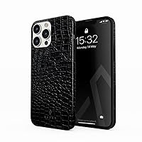 BURGA Phone Case Compatible with iPhone 14 PRO - Hybrid 2-Layer Hard Shell + Silicone Protective Case - Black Snake Skin Savage - Scratch-Resistant Shockproof Cover