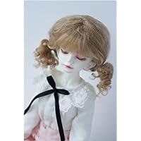 JD294 7-8inch 18-20CM Pigtail Baby Curly Mohair Doll Wigs 1/4 MSD BJD Accessories (Ash Brown m4)