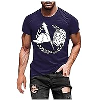 Baseball Graphic T-Shirts for Men Summer Tees Short Sleeve Crewneck Shirts Casual Slim Fit Spring Tees Blouse