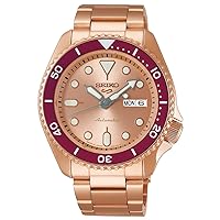 Seiko Watch SBSA216 Five Sports 55th Anniversary Custom Camp II Limited Edition Men's Watch, Pink Gold, Silver, Bracelet Type