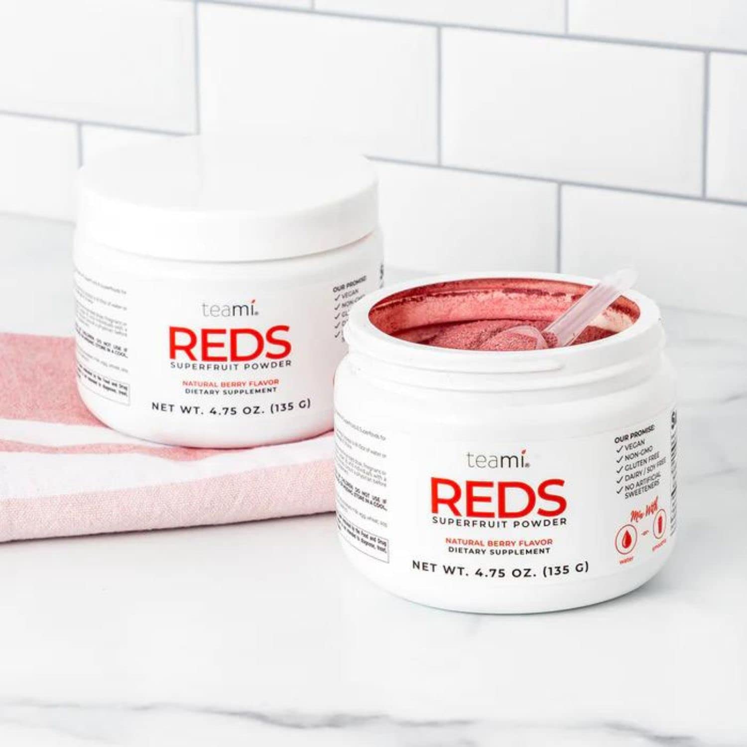 Teami Reds Superfruit Powder - Delicious Energy Elixir Bursting with Fruit Extracts - 30 Servings